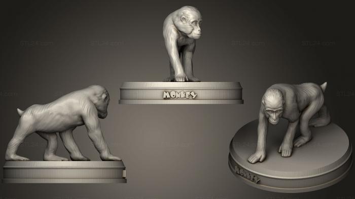 Animal figurines (Monkey113, STKJ_1178) 3D models for cnc